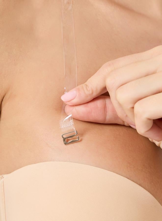 تايك تو حمالة صدر سادة بحشوة وأسلاك وحمالات شفافة قابلة للفصل - Image 3